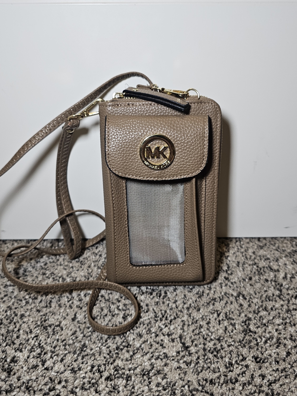 Michael Kors Taupe Crossbody Phone Bag